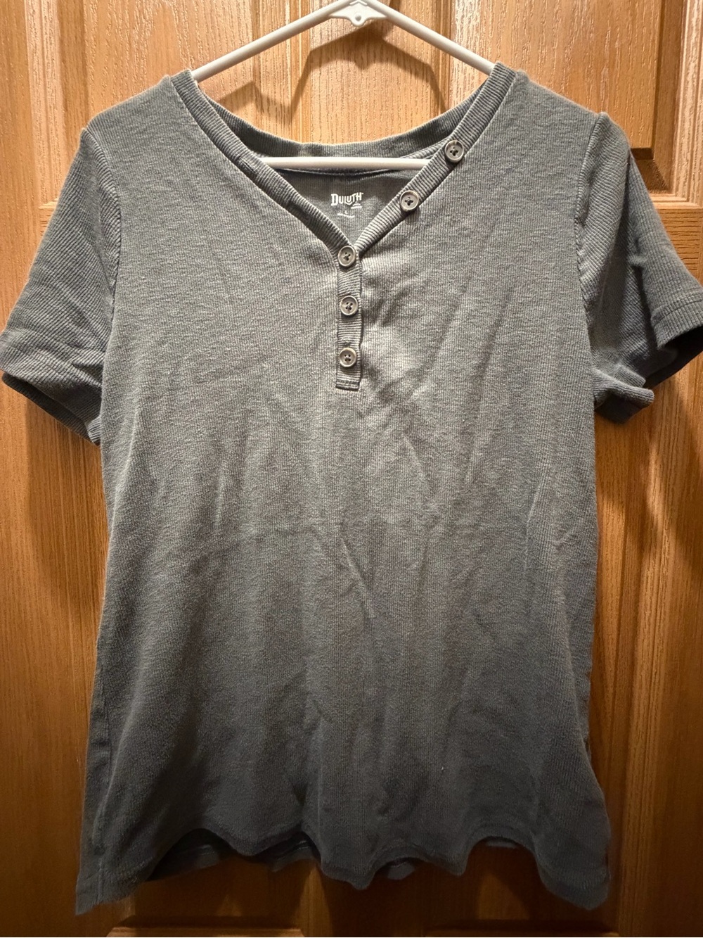 Duluth Trading Co Slate Gray Short-Sleeve Henley Tee